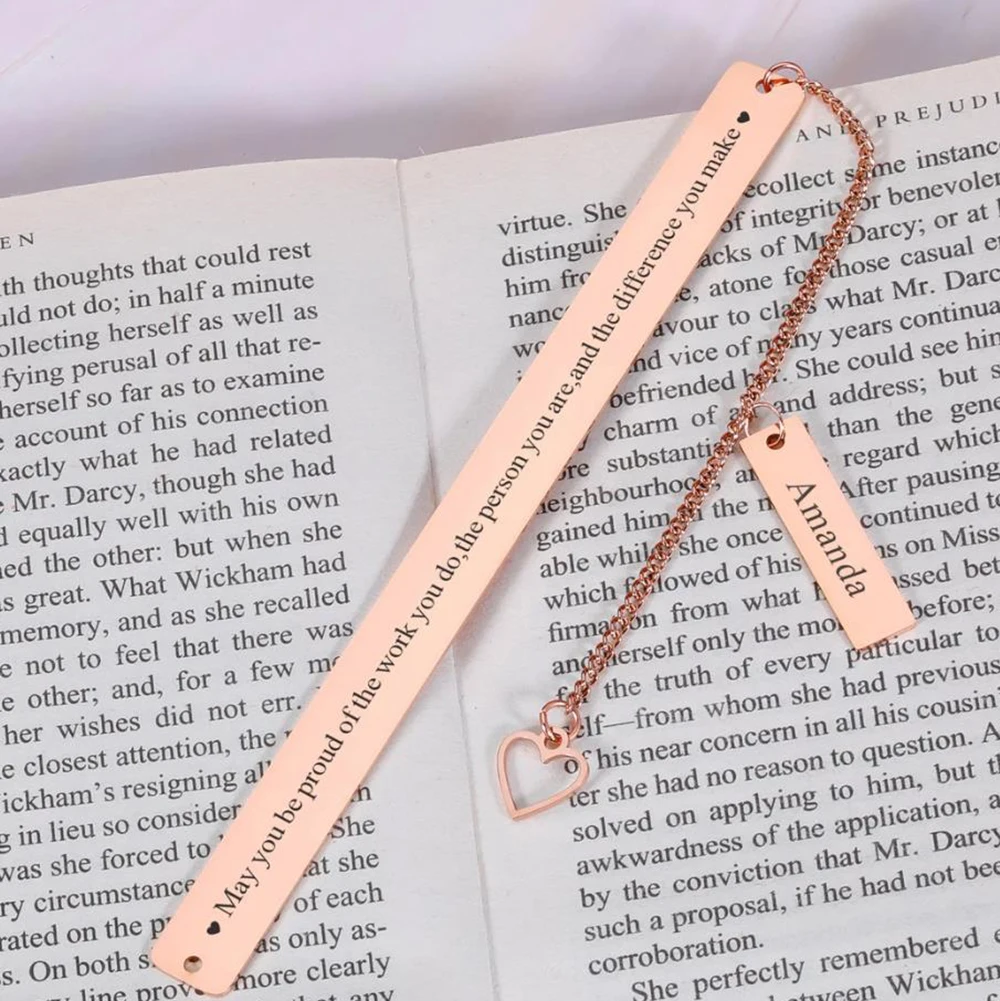 

Custom bookmarks Personalized bookmarks Laser engraved bookmarks Custom slogan bookmarks Book gifts Personalized gifts