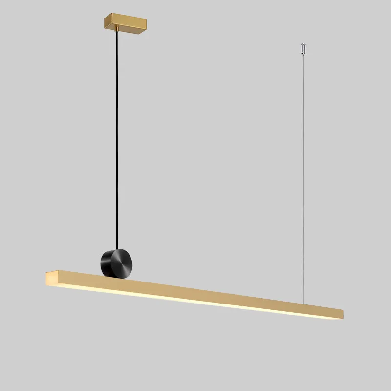 Nordic Rose Gold Room decor copper pendant light Dining room bar Restaurant barss lamp designer Long Strip luminaire suspension image 5