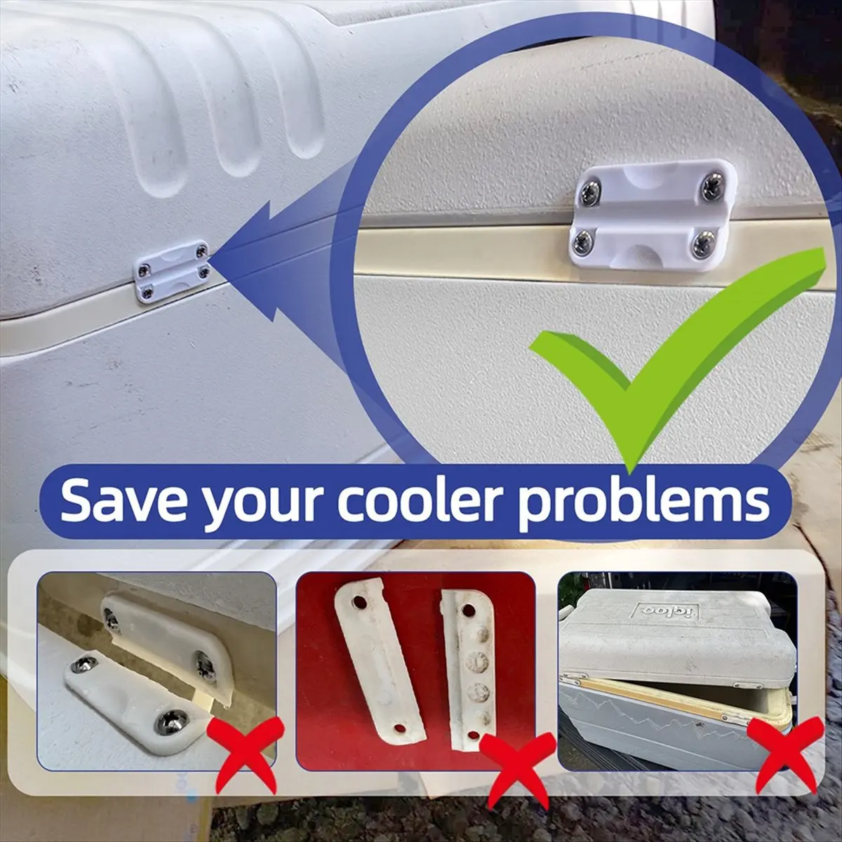 ~30% Cooler Replacement Plastic Hinges and Screws for 50-165,Cooler Replacement Plastic Hinges