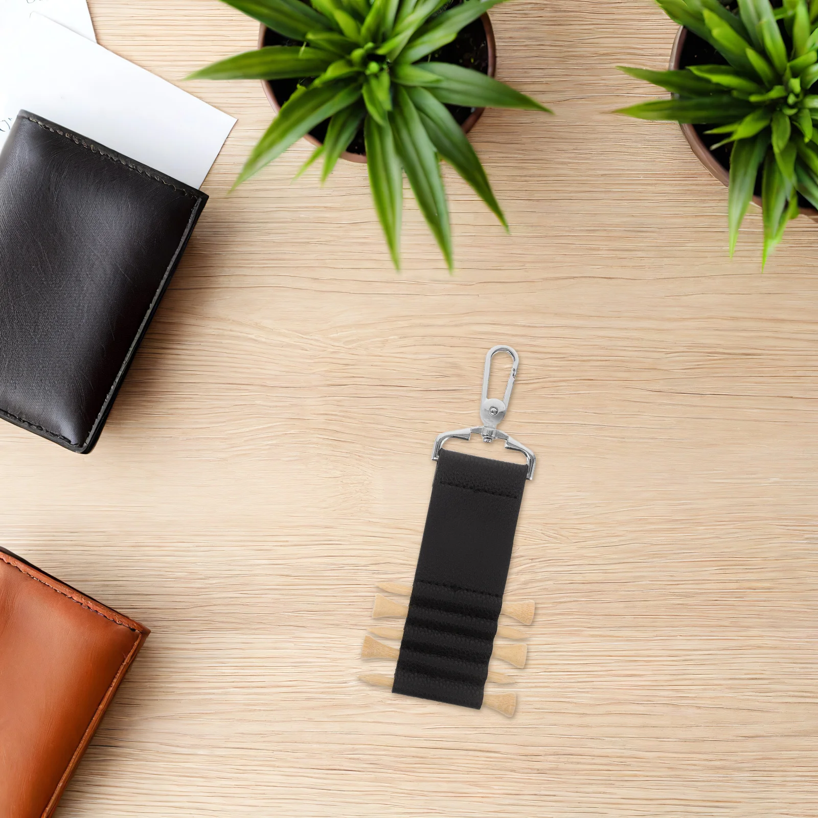 2 قطعة حامل تي شيرت الجولف PU كليب منظم معلق سلسلة المفاتيح المحمولة كرة جولف تخزين السفر حمل الملحقات