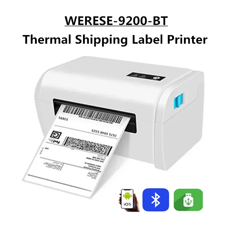 4 Inch Shipping Label Express Waybill Sticker 100x100/150mm USB Bluetooth Thermal Barcode Printer For Android IOS Windows Mac OS