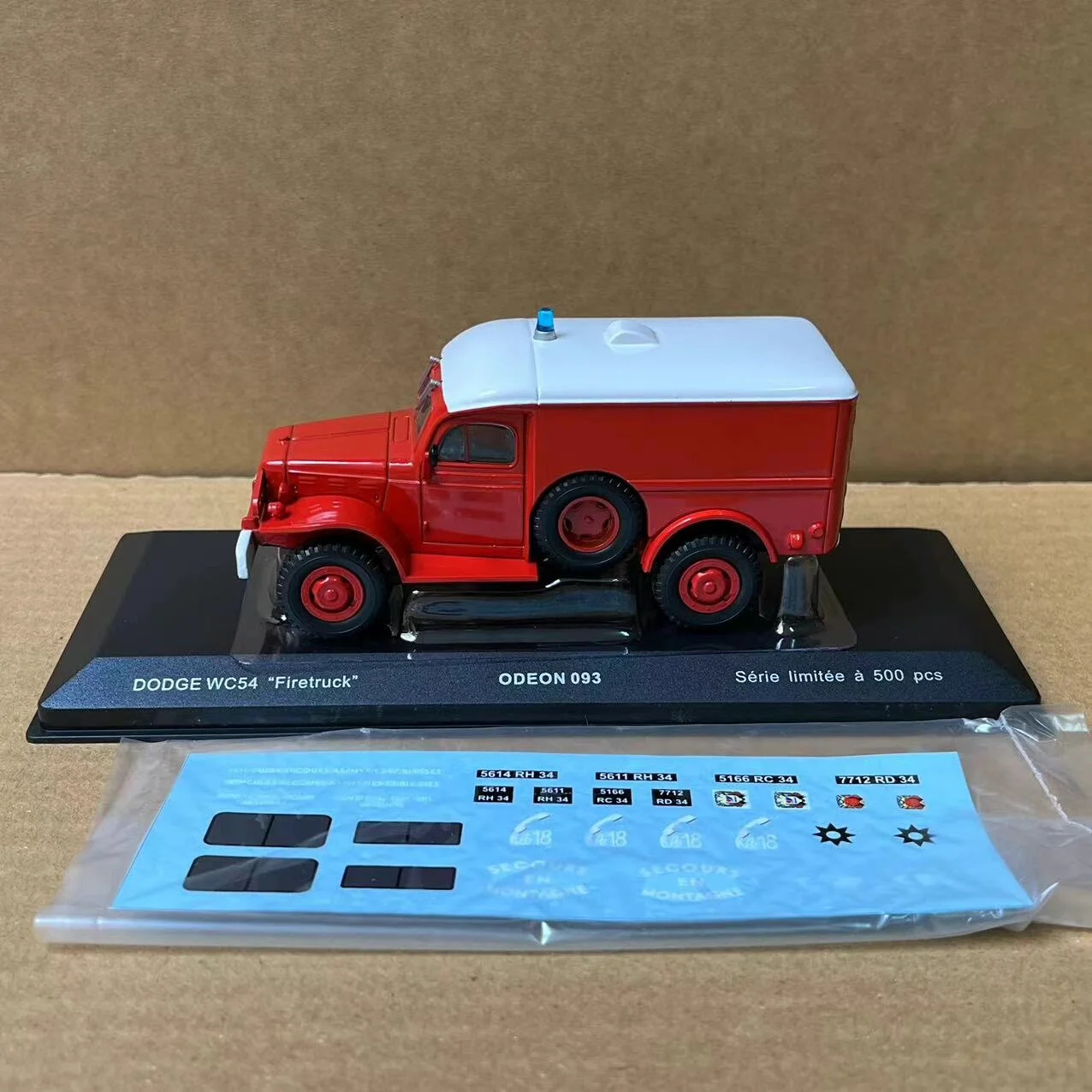 Diecast ODEON 1/43 Scale DODGE WC54 FIRETRUCK 7 Alloy Car Model