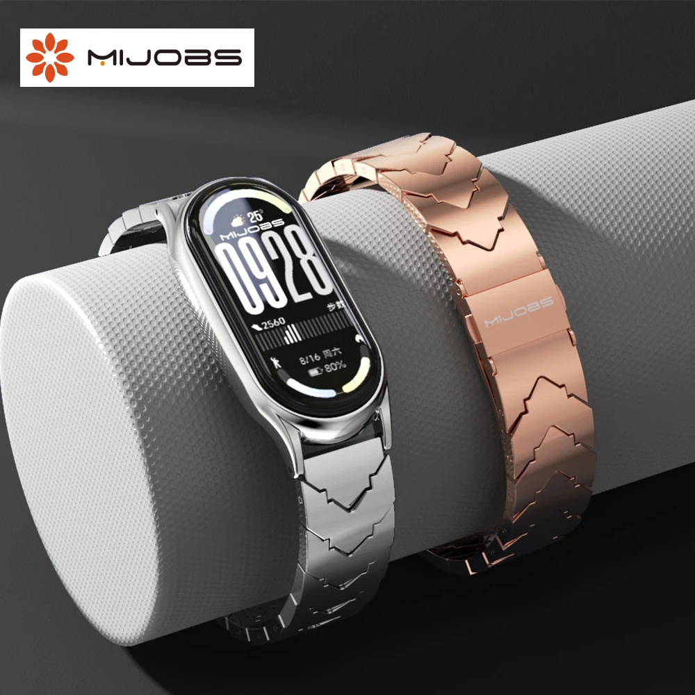 Strap For Mi Band 11 10 9 8 Watchband V Shape Metal Wristband for Mi Band 10 NFC Global Version Mi Band 9 Wrist Strap