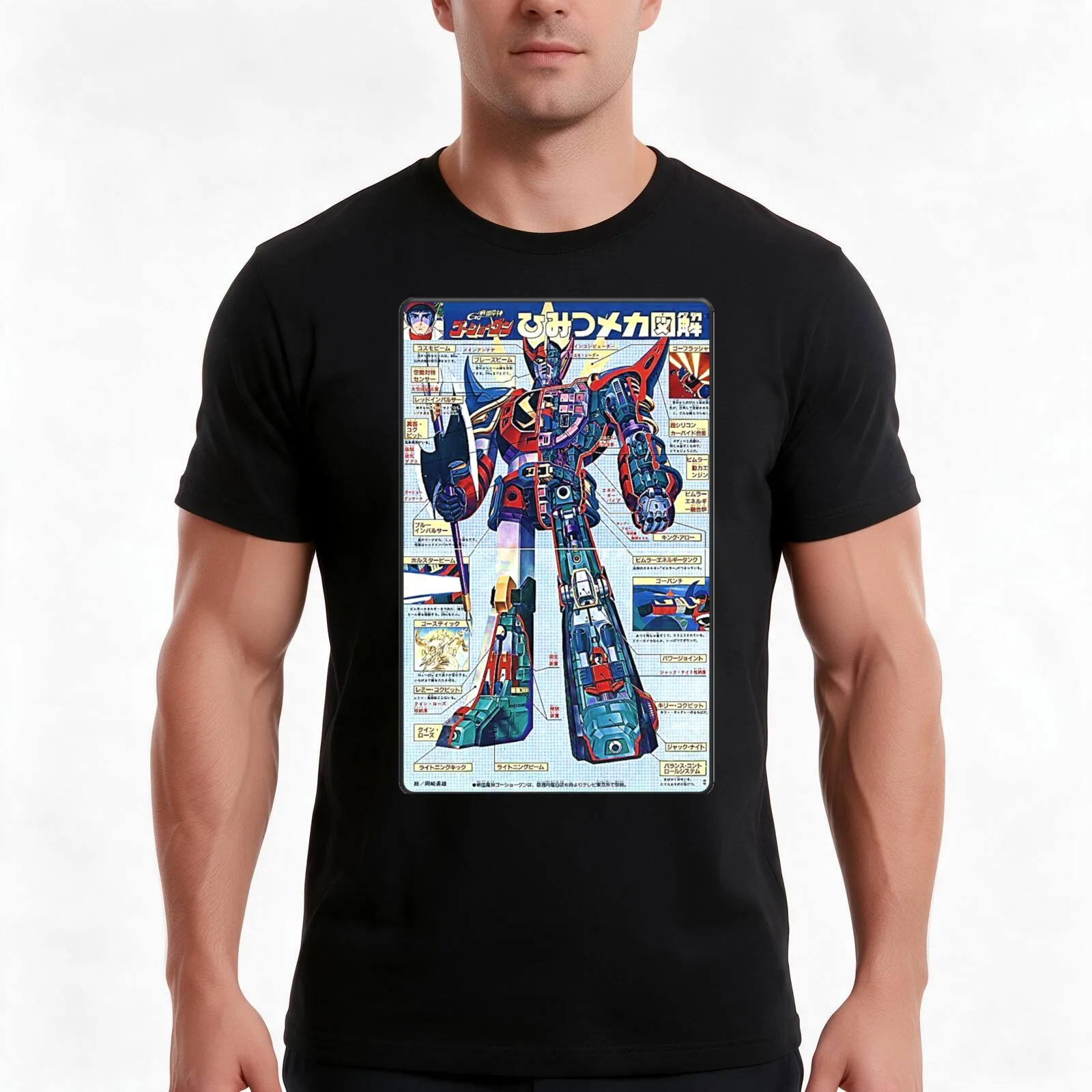 GOSHOGUN MACRON 1 T-Shirt, Summer Casual Cotton Tee, Oversized Streetwear Tops, Vintage Graphic Print, Loose Fit Short Sleeve
