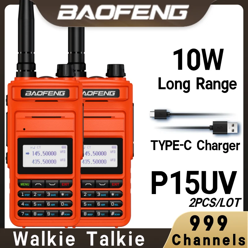 

BAOFENG P15UV 2 шт. высокомощная рация дальнего радиуса действия двухдиапазонное радио UHF ОВЧ ЧМ трансивер CB портативная двухсторонняя рация