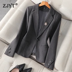 ZJYT Autumn New Fashion Blazer Mujer Outerwears Winter Coat Female Women's Jacket Veste Femme Plus Size Casaco Korean Style 2024