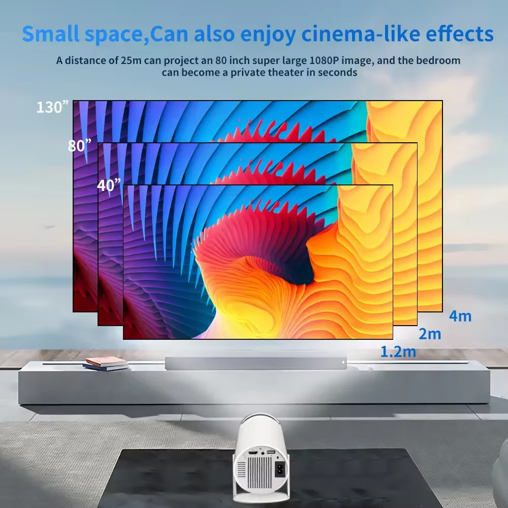 Mini proyector portátil F300 para cine en casa al aire libre, aplicación inalámbrica 5G, sistema operativo de mercado, WIFI, proyector de juegos 3D