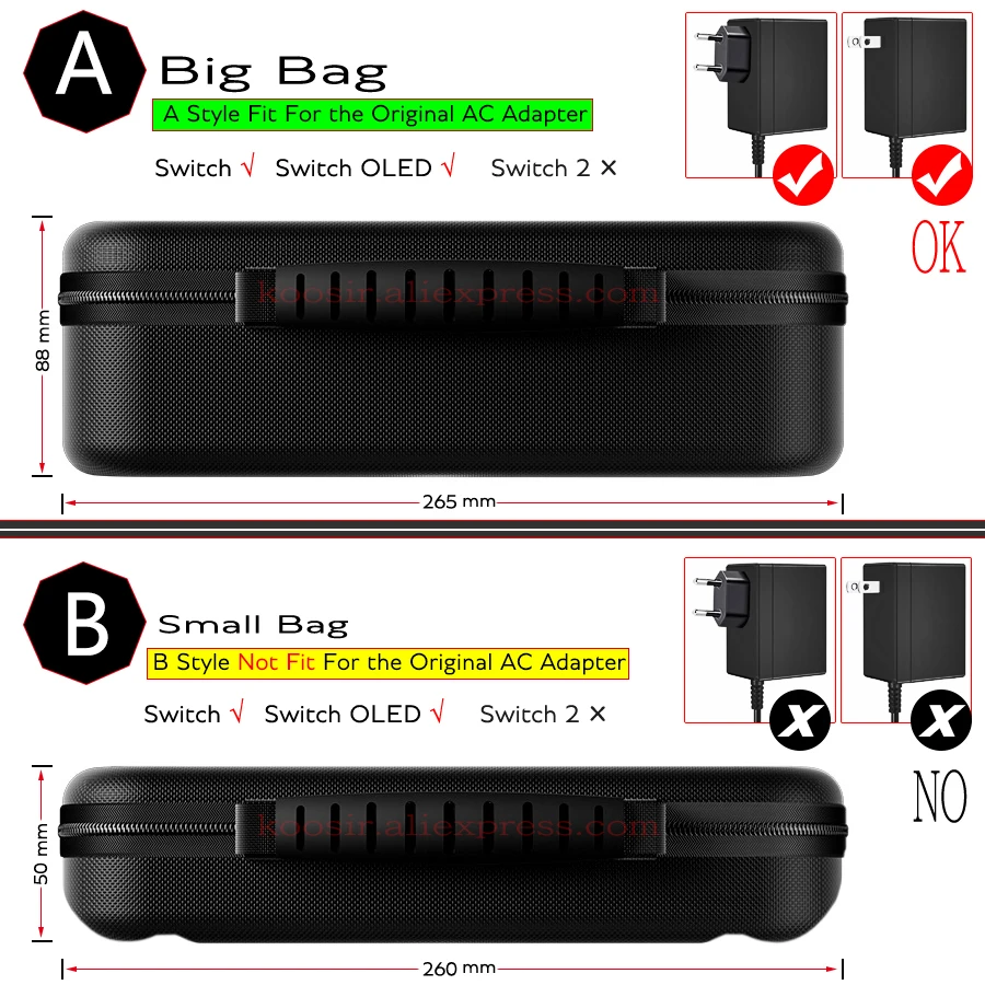 Torba do przechowywania i przenoszenia Nintendo Switch OLED z tkaniny Oxford, wysokiej jakości, przenośna, ochronna, odporna na zarysowania, torba podróżna. — zdjęcie produktu 2