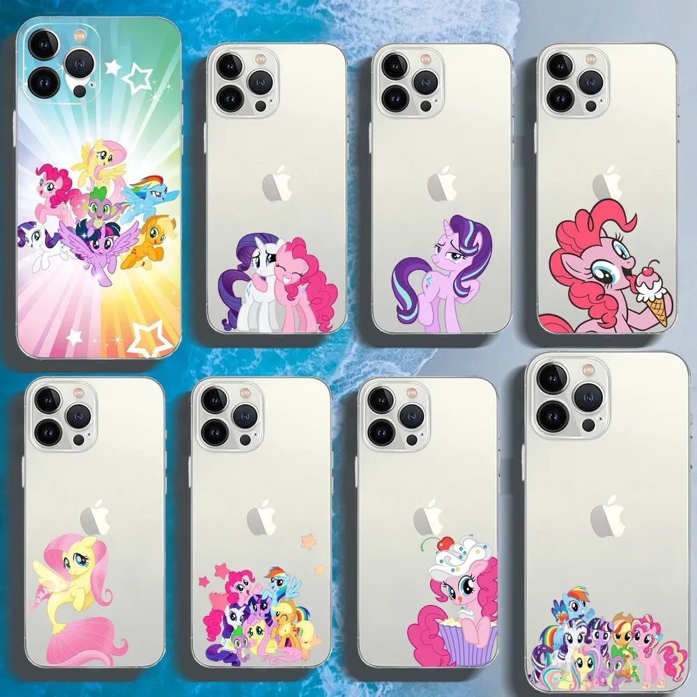 My L-Little P-Pony Phone Case For Iphone 16 15 11 13 14 Pro Max 7 8 Plus X Xr Xs Max Se2020 12mini Transparent Cover