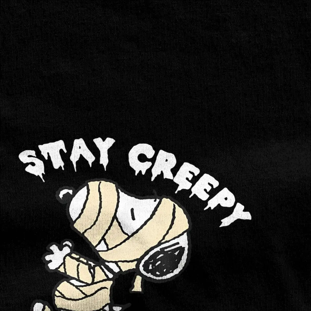 Peanuts Halloween Snoopy Stay Creepy T Shirt Harajuku T-Shirts Street Style Tshirt Summer 100% Cotton Round Neck Oversized Tees