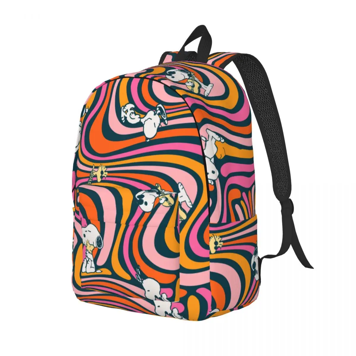 سنوبيس آند وودستوك رائع المشاعر الأرجواني نمط حقيبة الظهر للرجال النساء عادية المدرسة الثانوية الأعمال Daypack كلية حقائب من القماش #2