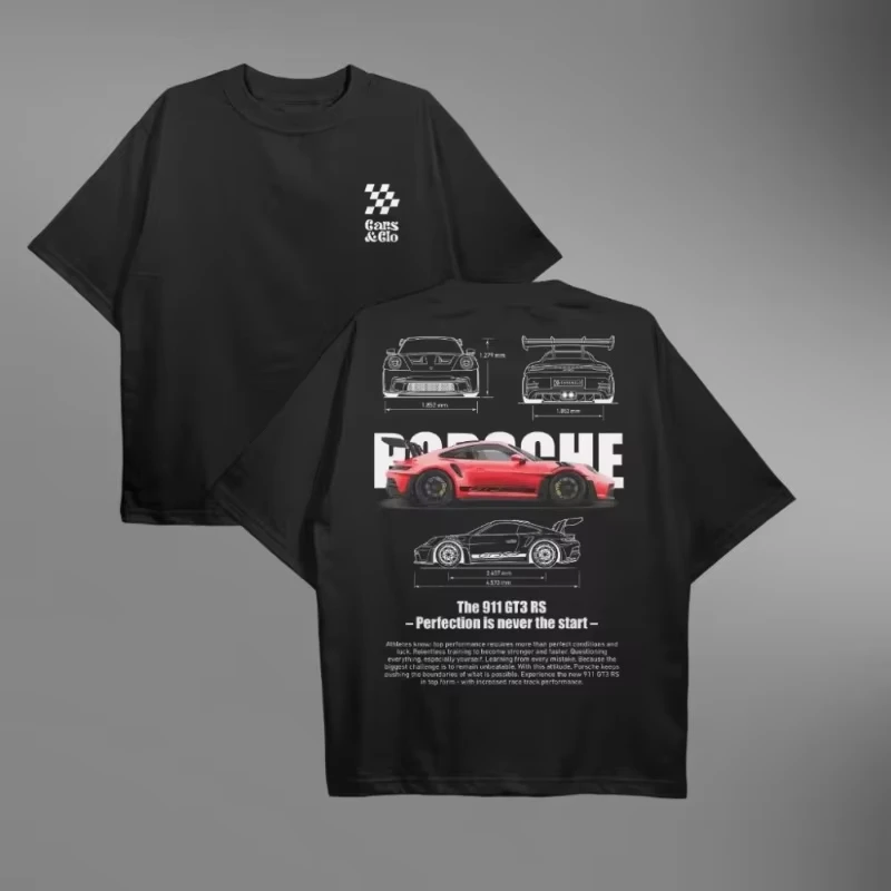

Motorcycle 911 GT3 RS Racing Car T Shirt Men Women Cotton Tees Y2k Tops High Quality Streetwear Short Sleeve Brand T-shir