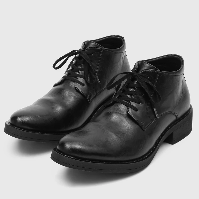 

2026 New Men Black Leather Chukka Boots Lace-Up Formal Oxford Shoes for Business Office Casual Wear Size 38 - 46