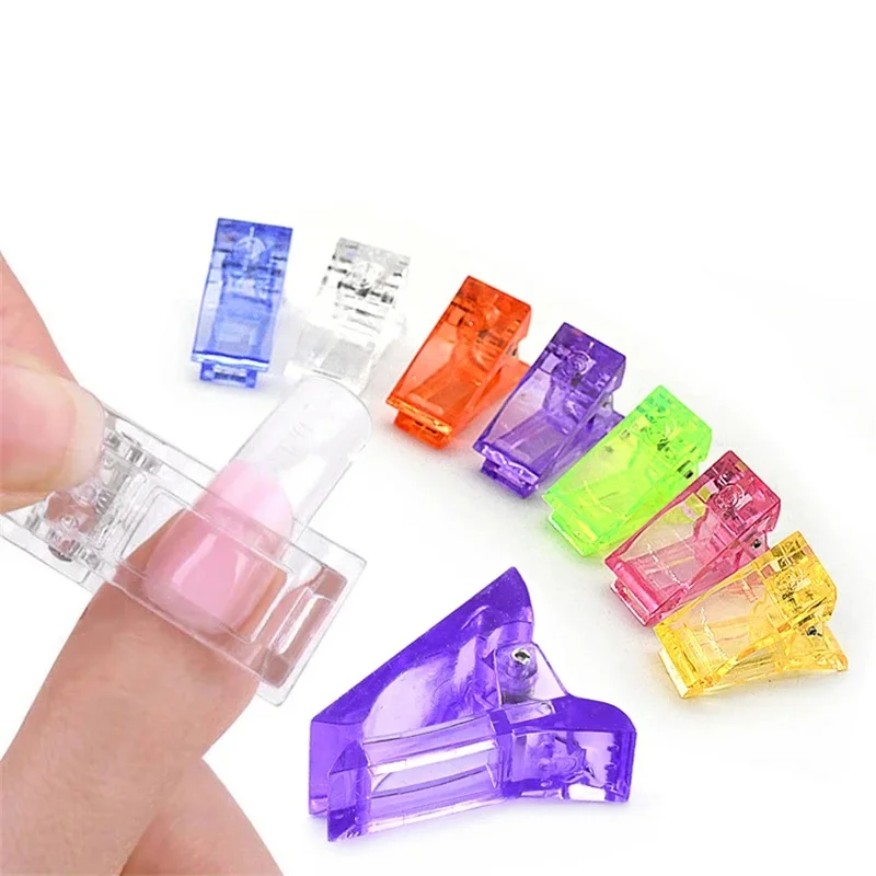 Acrylic Nail Clip Finger Nail Extension LED Builder Clamps For Quick Building Nail Forms Manicure Art Builder Tools Color