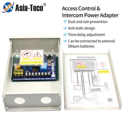 Trasformatore di alimentazione per controllo accessi antipioggia DC 12V-15V 5A interruttore del sistema della porta tempo di ritardo adattatore 15s per riconoscimento facciale