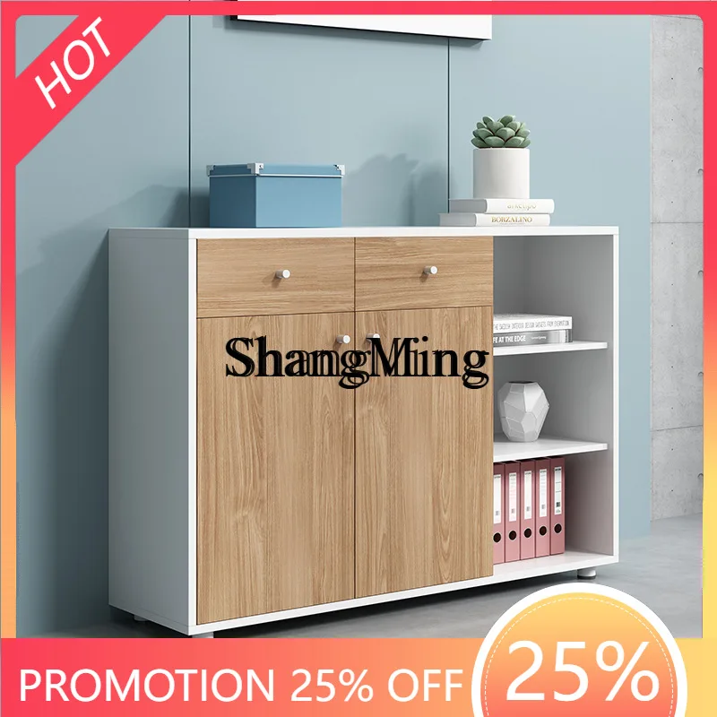 

SM new office furniture filing cabinet office wooden simple tea office document data storage cabinet