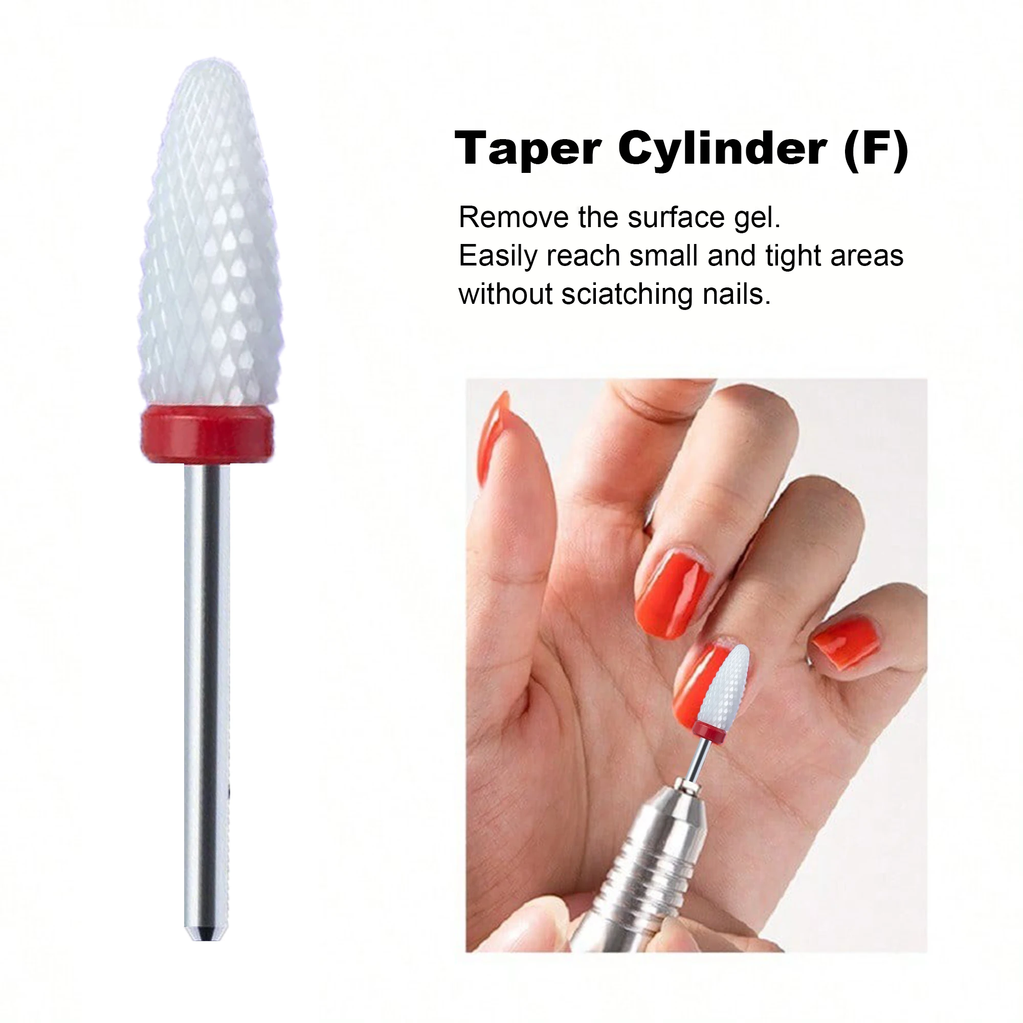5Pcs Ceramic Nail Drill Bit Set with 3/32