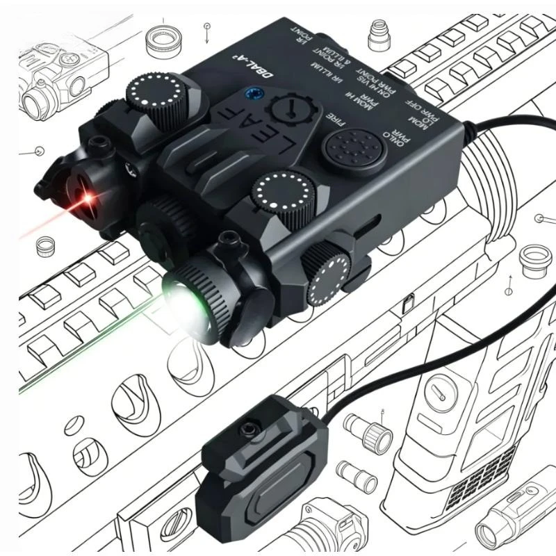 

2026 New DBAL-A2 White LED Flashlight Red Green Laser Aiming Indicator 20mm Rail Outdoor Toy Accessory