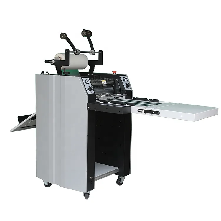 PLS-390 Semi-Auto Roll Laminators 390mm Oil Heating Hydraulic Hot Roll Laminating Machine With Anti-Curl Function