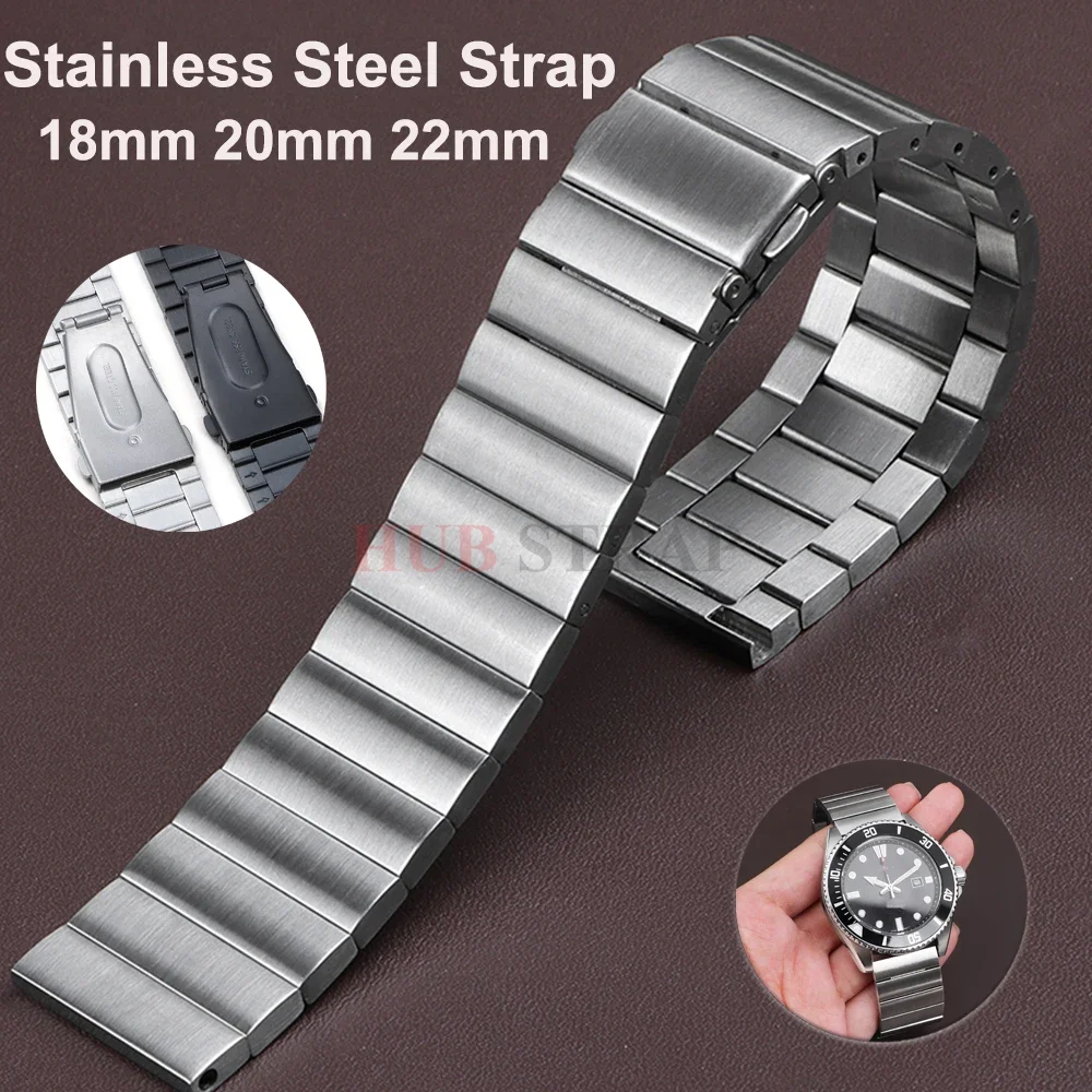 Metall-Uhrenarmband, Edelstahlarmband, 18 mm, 20 mm, 22 mm, für Omega-Gürtel, universelles Armband für Seiko, Luxus-Armband für Herren