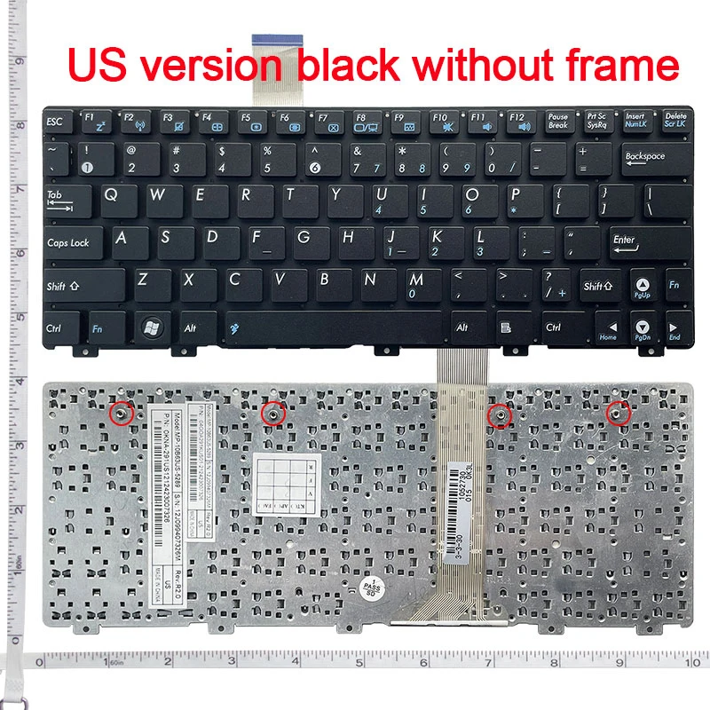 GZEELE NEW US laptop keyboard For Asus Eee PC EPC 1015 1015PN 1015PW 1015BX 1015PX 1015PD 1015TX 1015CX 1011PX 1011CH NO frame