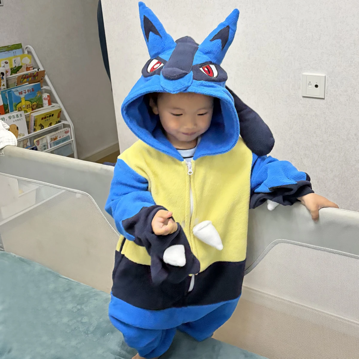 Lucario Kigurumi Kids Onesies Child One-Piece Pajamas Cartoon Cosplay Costume For Christmas Halloween Sleepwear Anime Homewear view 4