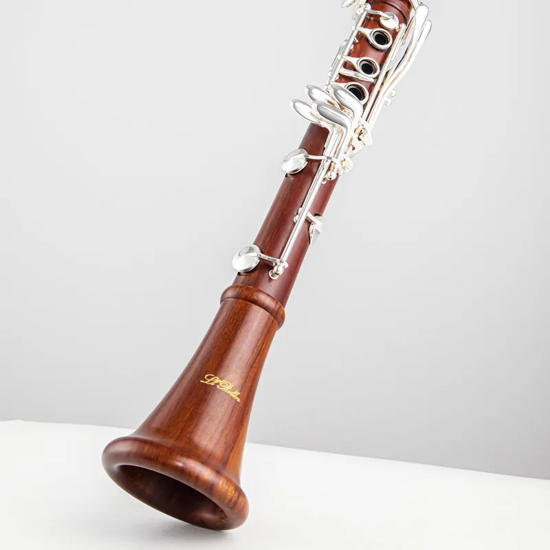 French manufacturing Red Wood Professional Clarinet 17 Keys Bb Rosewood Mopane Silvering Keys Sib Klarnet