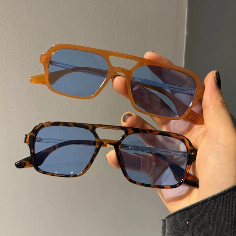 Classic Luxury Brand Designer Square Sunglasses Women For Men Fashion Vintage Punk Sun Glasses Hip Hop Popular Flat Top Shades