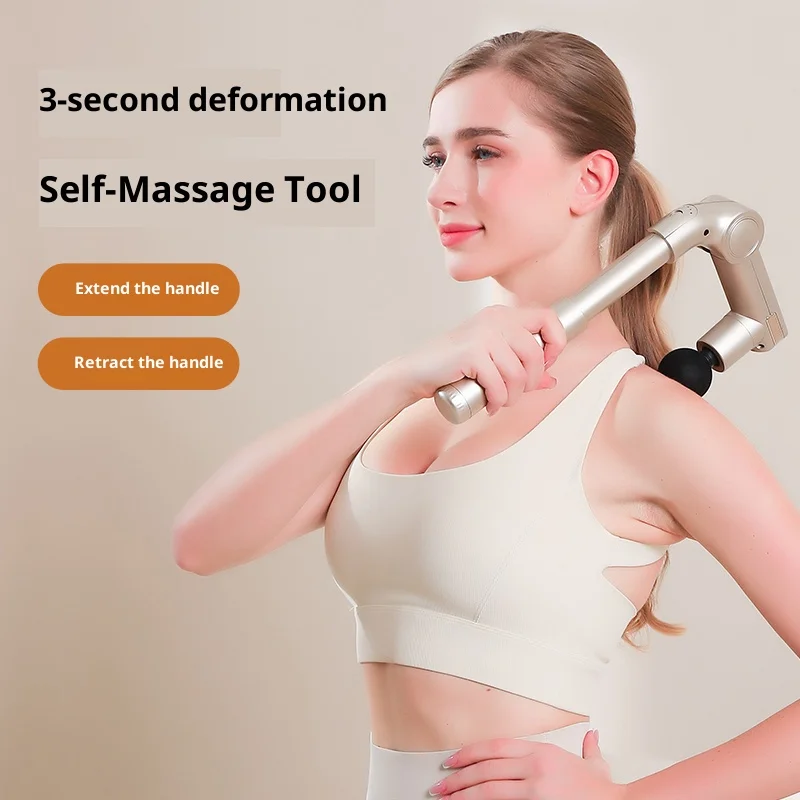 Telescopic Handle Fascia Gun Full Body Massager with Adjustable Elbow Angle And 5 Levels of Wind Power for Relaxation And Recove