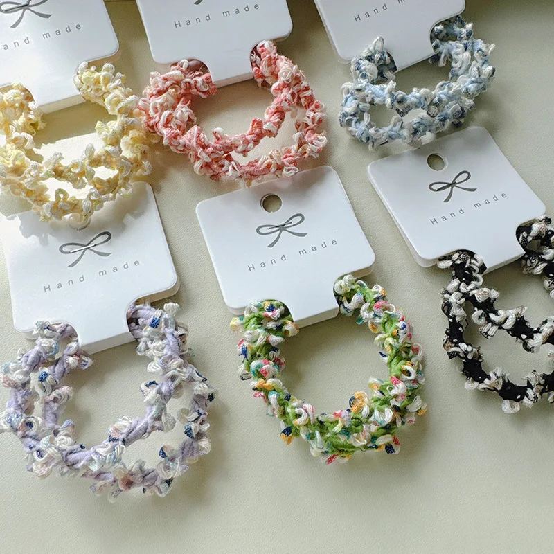 

Sweet and Delicate Hair Tie Women's Colorful Spiral-Woven High-Elasticity Hair Elastic All-Season Ponytail Hair Accessory