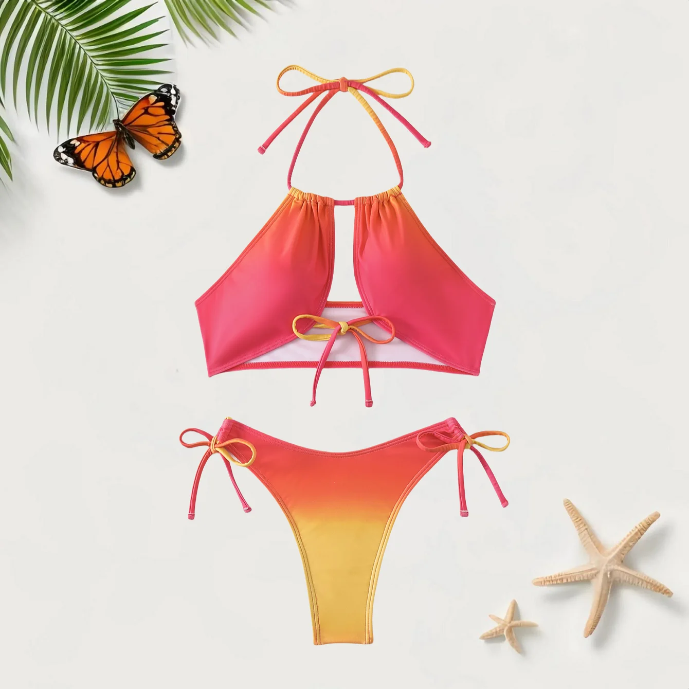 Push Up Swimsuit Women High Waist Sexy Bikinis Set Two Piece Swimsuit Backless Swimsuit 2024 Summer Beach Women Swimsuit