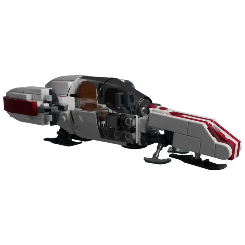 Sci-Fi Hover Speeder MOC Building Blocks 187 Parts Futuristic Snow Sled Craft DIY Assembly Brick Desktop Collectible