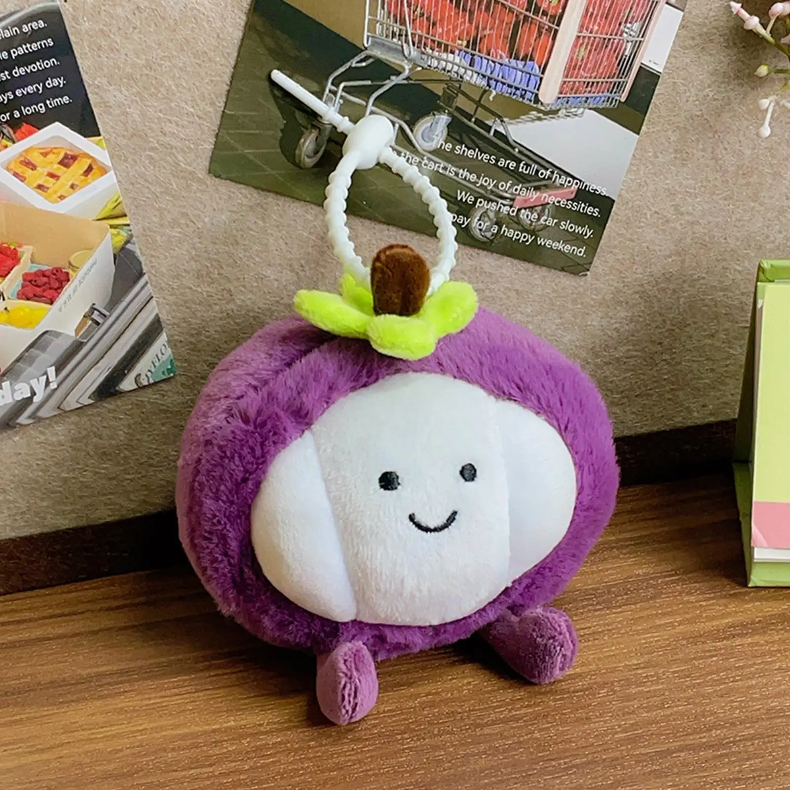 พวงกุญแจตุ๊กตาผลไม้รูปมังคุดน่ารัก นุ่มนิ่ม เหมาะสำหรับเด็กและผู้ใหญ่ ใช้ตกแต่งกระเป๋าเป้ กระเป๋าถือ ระหว่างเดินทางไปโรงเรียน