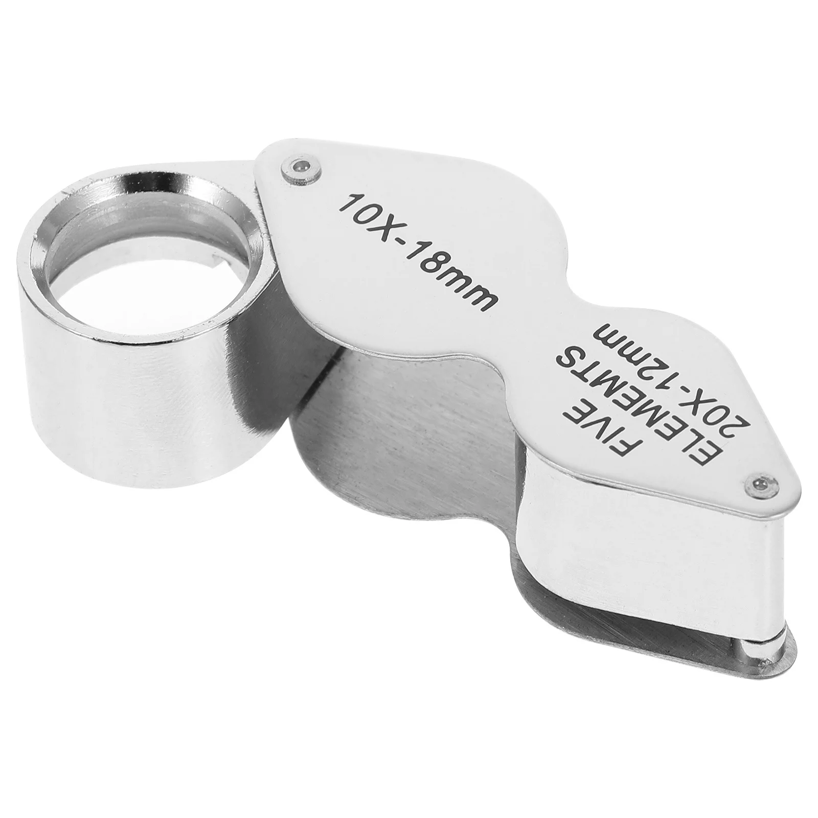 

Dual Lens Jewelry Magnifier 10X 20X Foldable Metal Loupe for Gems Diamonds Coins Stamps Jewelry Repair Magnifier for Collector