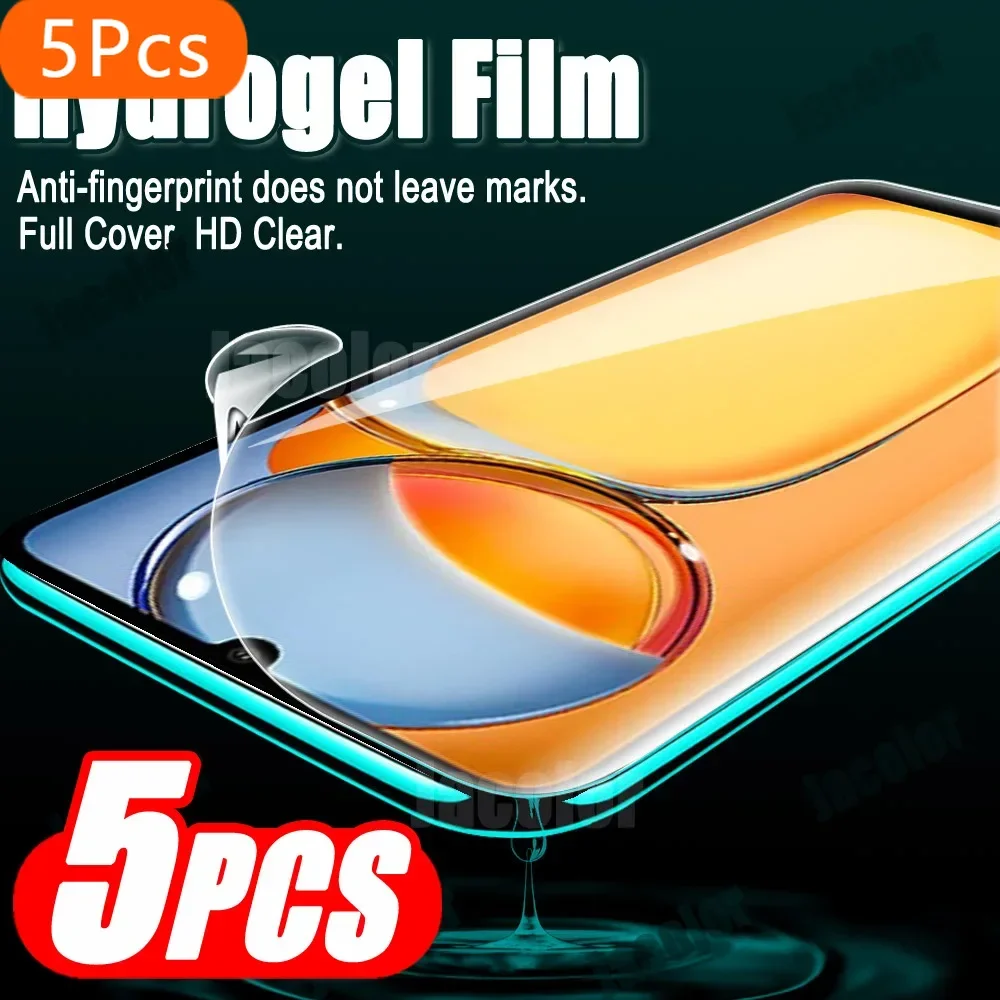 Película de segurança para xiaomi redmi 13c 12c 12 11 prime 10a 10c 10, 5 peças, protetor de gel de tela, filme de hidrogel, hidrogel redmy 12, não é vidro
