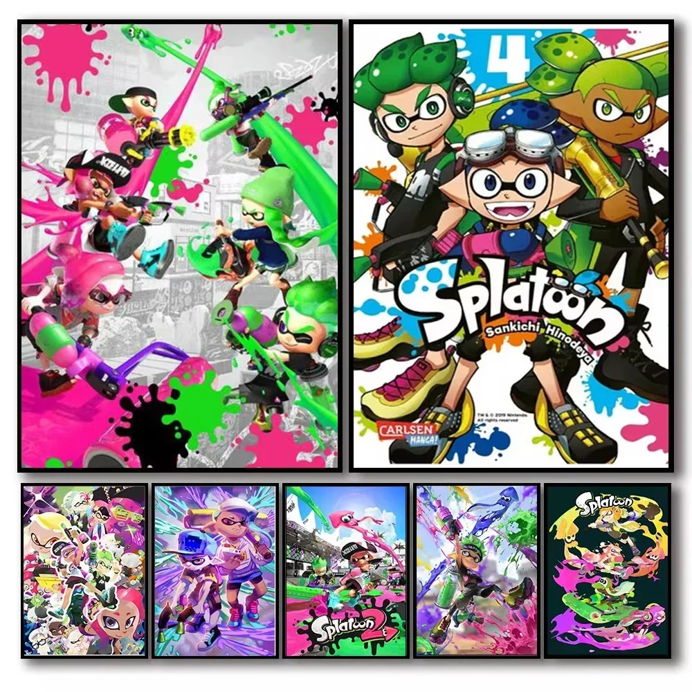 Splatoon 3 Video Game Splatoon Modern Home Kids Room Wall Poster Art Canvas Painting Aesthetic Manga Anime Posters