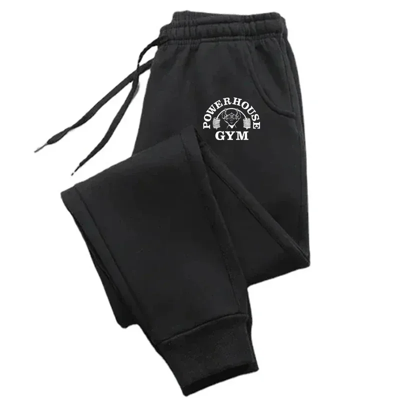 

Men's Fleece Joggers Casual Sports Running Workout Pants Gym Powerhouse Print Long Pants