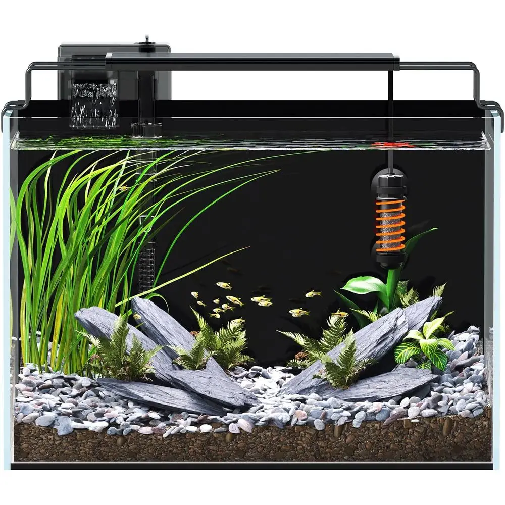 5 Gallon Ish Tank Aquarium Kit With Ilter, Heater, Led Light With Timer, Sipvac…