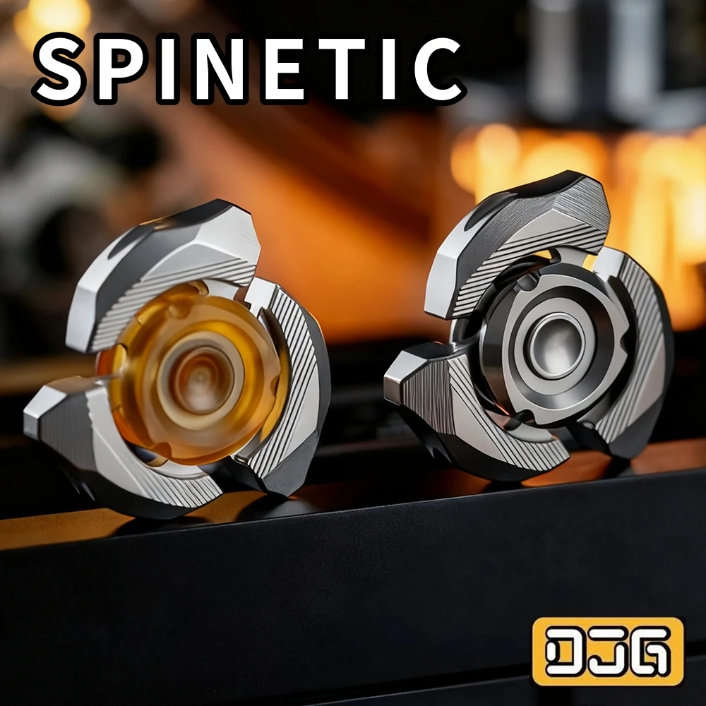 ของเล่นฟิดเจ็ตสปินเนอร์ DJG EDC SPINETIC ของเล่นคลายเครียดสำหรับผู้ใหญ่ ฟิดเจ็ตสปินเนอร์ไทเทเนียมแบบสามใบพัด