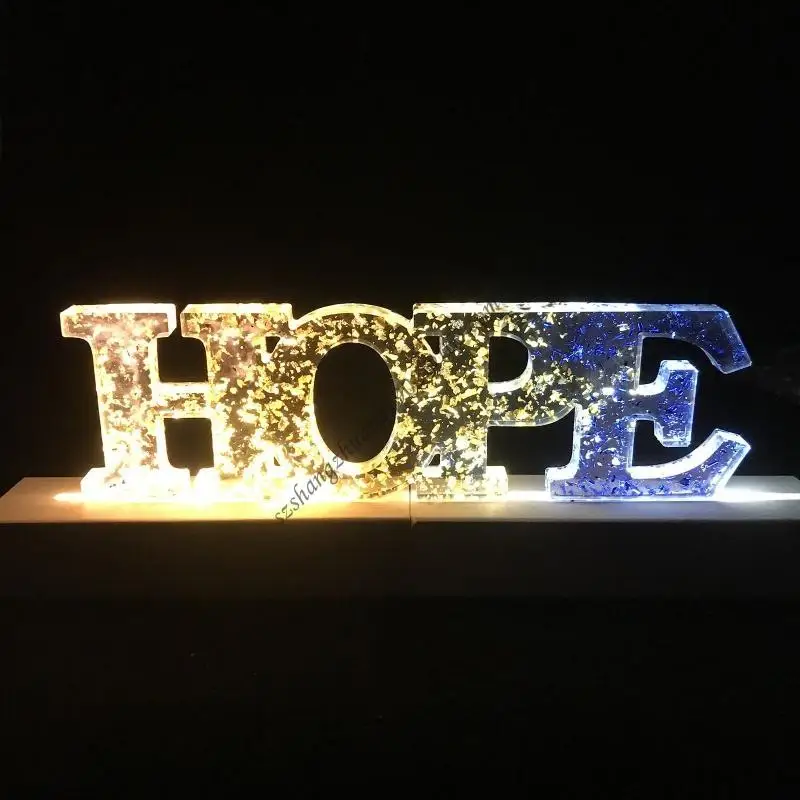 

Q6RB Resin Live Molds Silicone Resin Mold DIY Word Sign Molds Used for Life Decors