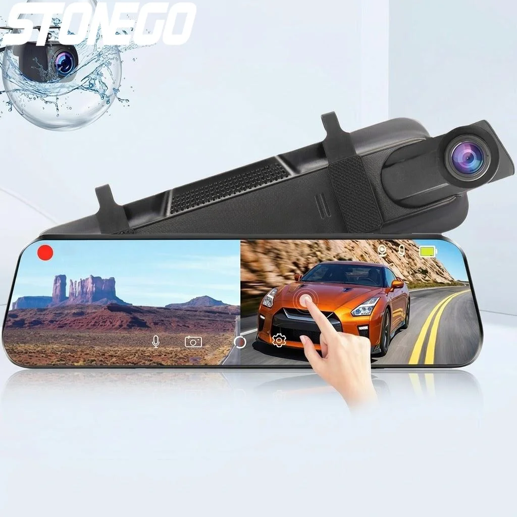 4K WIFI Touchscreen Dual Dash Cam Front Rear Cameras Car DVR Streaming Recorder 24H Parking Monitor