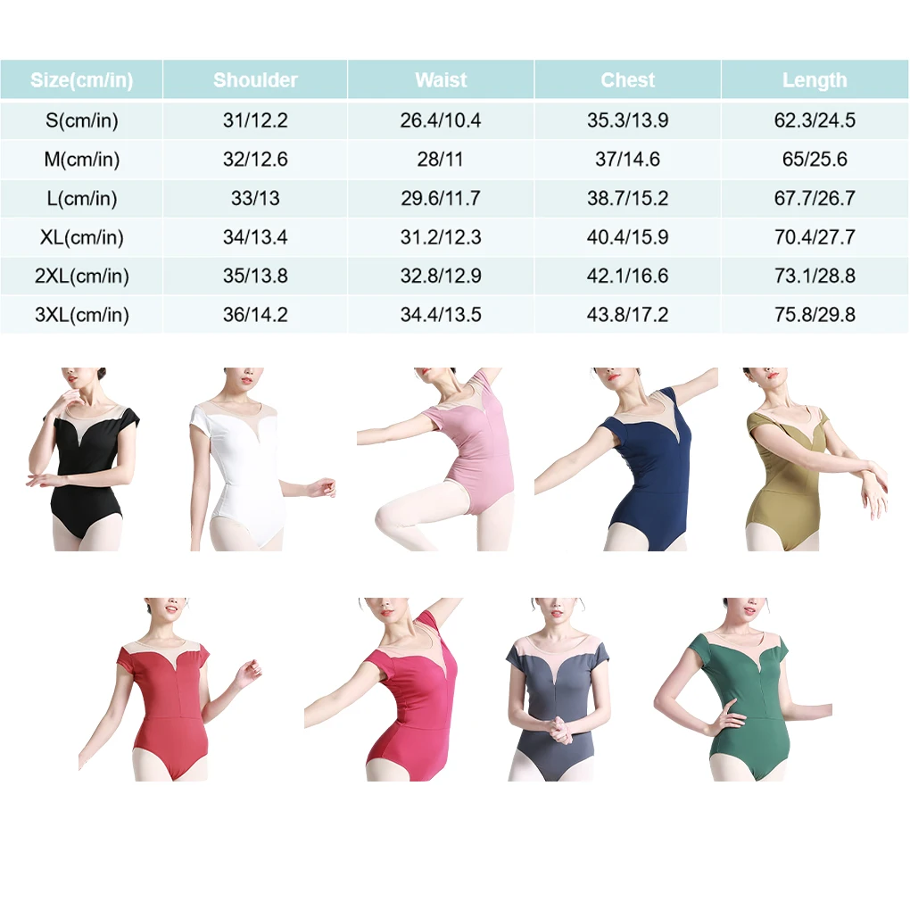 Women Solid Color Ballet Costume Dance Training Bodysuit Ladies Clothes