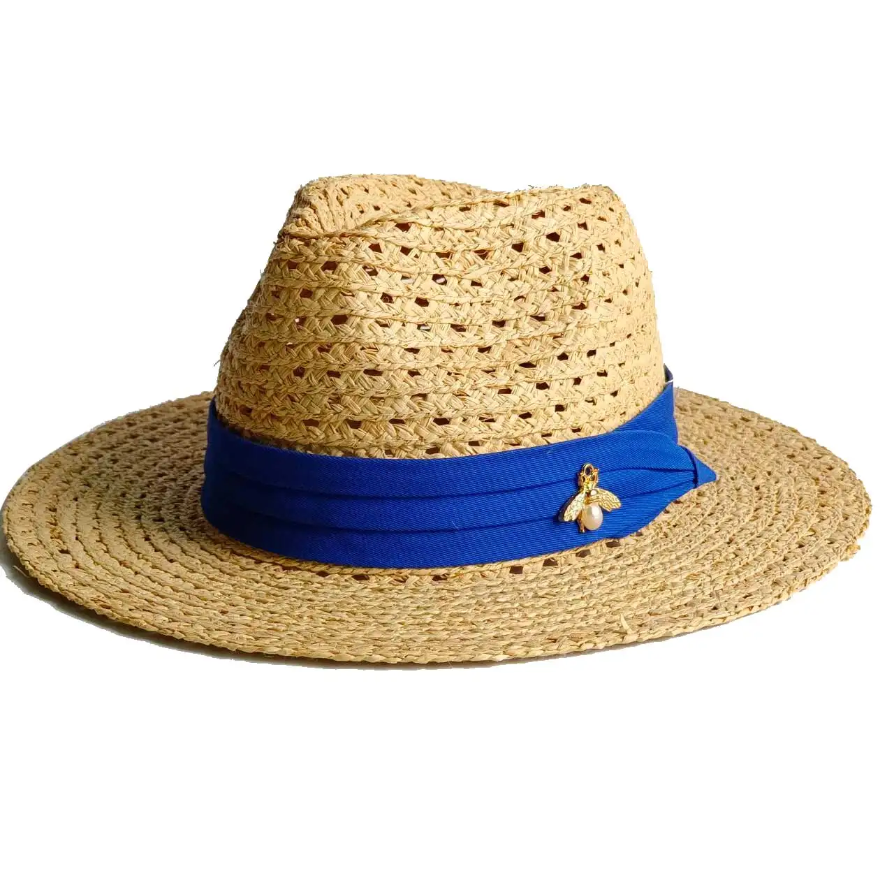 100% Raffia Straw Hat summer beach straw hat Women's Outdoor Travel Jazz Top sun hat elastic ribbon hat  chapeau femme