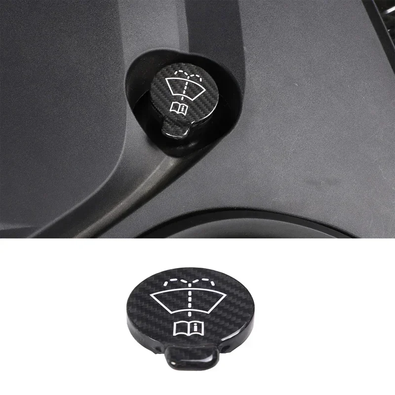 

For Chevrolet Corvette C7 C8 2014-2023 Real Carbon Fiber Car Windshield Wiper Washer Fluid Reservoir Tank Bottle Trim Cover