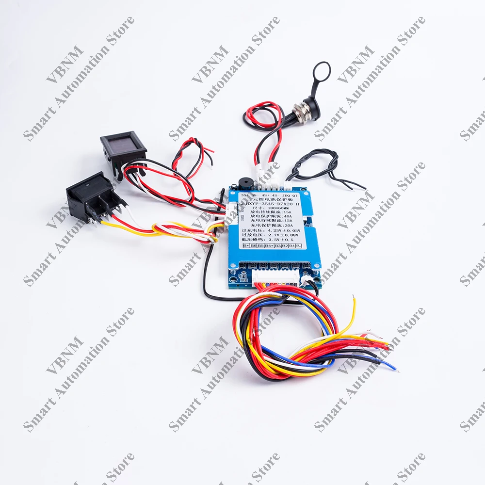 BMS 7S 25.9V 15A, Balance, NTC Temperature, ON OFF Switch, Build-in Buzzer, Voltmeter, Low Voltage Alarm For 3.7V Li-ion Battery