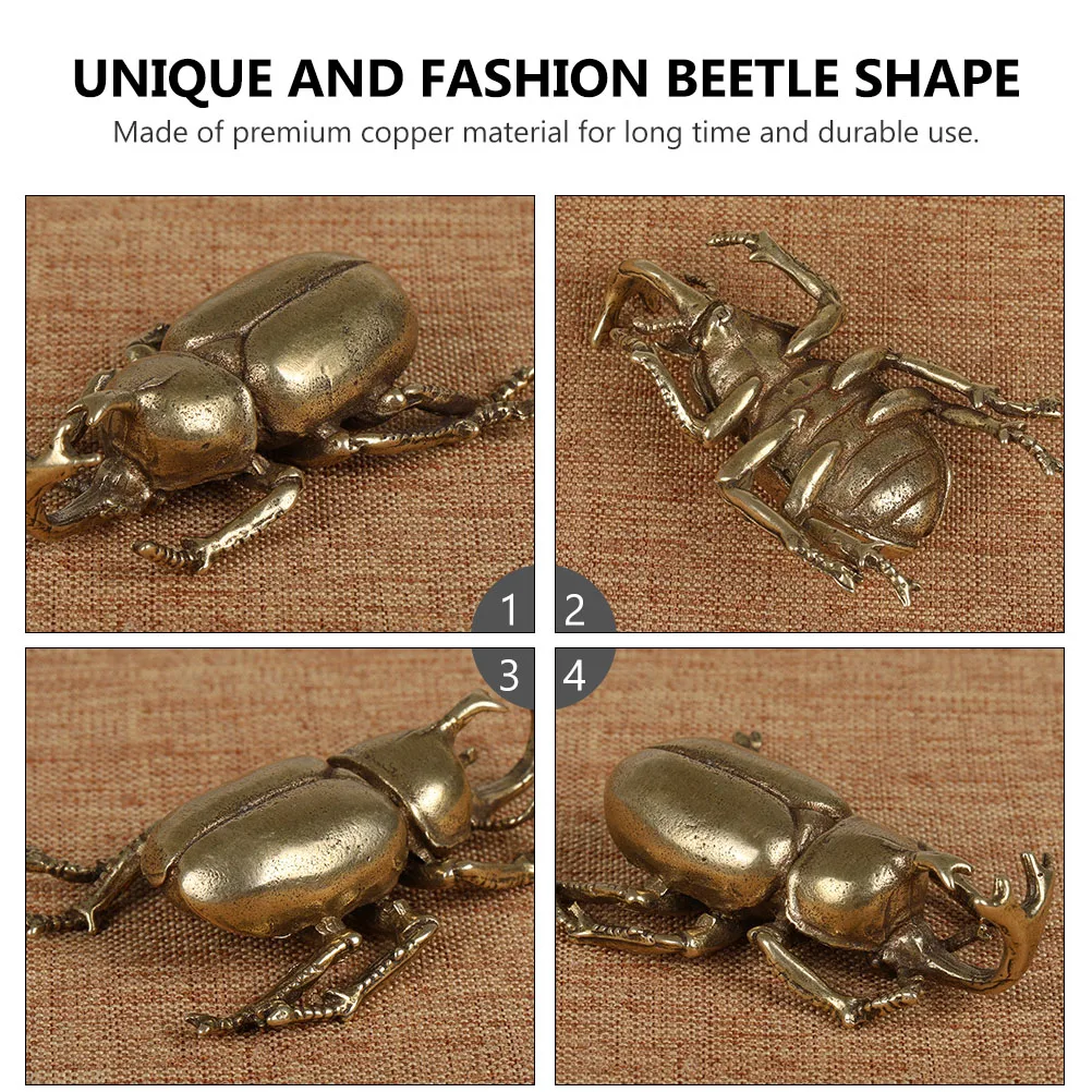 

Copper Tea Pet Insect Model Decor Adornment Artware Vintage Simulation Beetle H made Lifelike Desktop nament Stylish