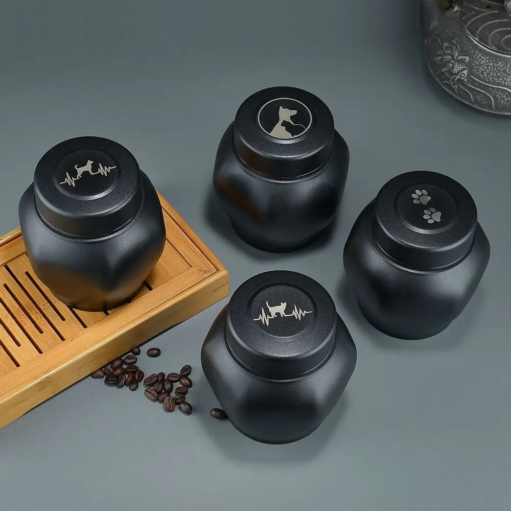 

Stainless Steel Pet Memorial Ash Urn Black Sealed Jar Dog Cremation Urn Moisture-Proof Cat Funeral Keepsake Small Animal