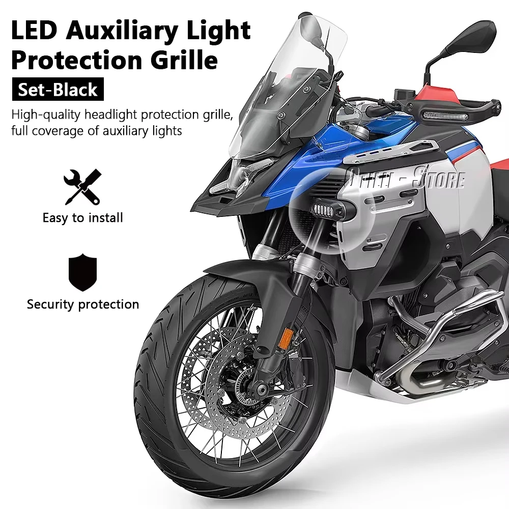 Motorrad Zubehör LED Hilfs Licht Schutz Grill Licht Lampe Abdeckung Für BMW R1300GS ADV R 1300GS Abenteuer 2024 2025