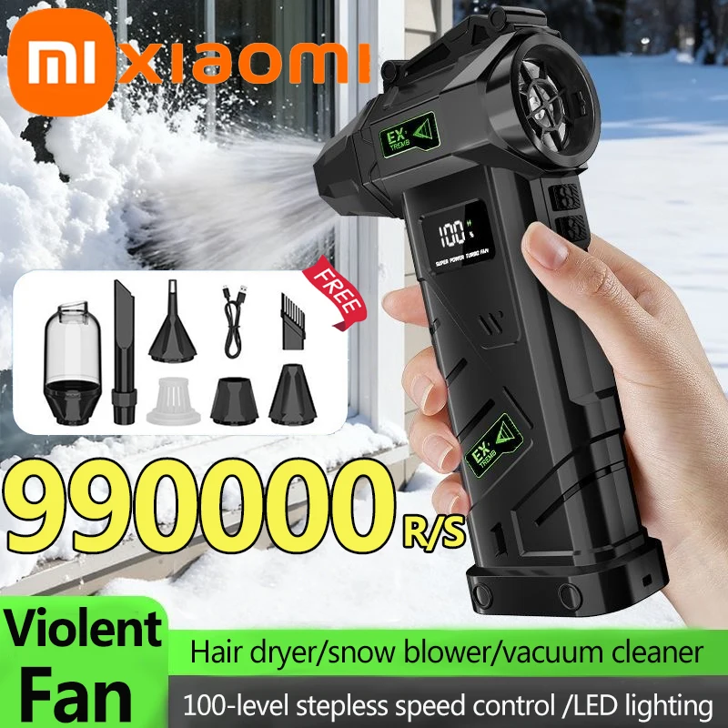 

Xiaomi Violent Fan 990000RPM Powerful Air Blower Brushless Vacuum Dust Cleaner Rechargeable Strong Winds 60m/s Turbo Jet Blower