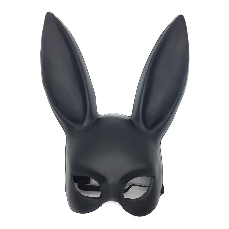 Makeup Ball Black Rabbit Mask Female Half Face Adult Halloween Props Gathering Cosplay Performance Supplies